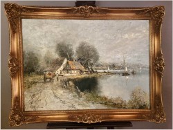 Malarstwo szpachlowe! Nad brzegiem rzeki - Christian Stemmeler *1928