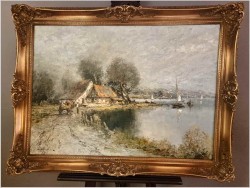 Malarstwo szpachlowe! Nad brzegiem rzeki - Christian Stemmeler *1928