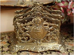 Sygnowany francuski mosiężny listownik do biura!