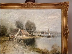 Malarstwo szpachlowe! Nad brzegiem rzeki - Christian Stemmeler *1928