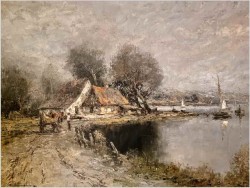 Malarstwo szpachlowe! Nad brzegiem rzeki - Christian Stemmeler *1928