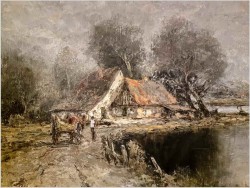 Malarstwo szpachlowe! Nad brzegiem rzeki - Christian Stemmeler *1928