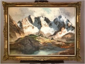 Majestatyczne Alpy w pięknej ramie - Arno Lemke *1916 | Rozmiar XXL