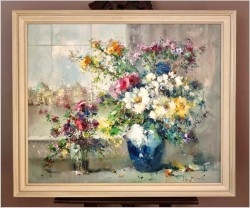 Kwiaty z widokiem na Wenecję i morze - Henze Morro (1925-2013)