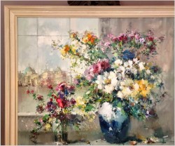 Kwiaty z widokiem na Wenecję i morze - Henze Morro (1925-2013)
