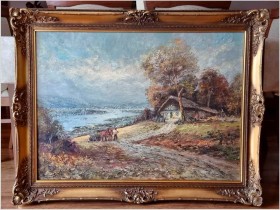 Powrót z pola! Piękny krajobraz na dolinę - Christian Stemmeler *1928