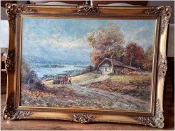 Powrót z pola! Piękny krajobraz na dolinę - Christian Stemmeler *1928