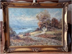 Powrót z pola! Piękny krajobraz na dolinę - Christian Stemmeler *1928