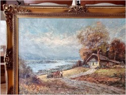 Powrót z pola! Piękny krajobraz na dolinę - Christian Stemmeler *1928