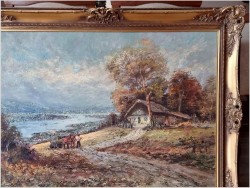 Powrót z pola! Piękny krajobraz na dolinę - Christian Stemmeler *1928
