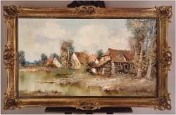 Malarstwo impresjonistyczne! Wiejski krajobraz - Willi Bauer *1923