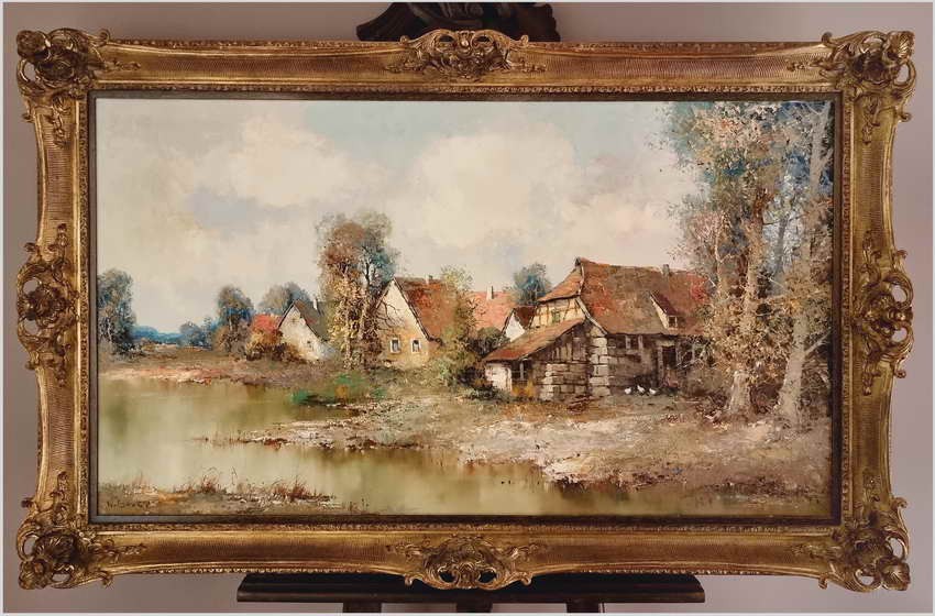 Malarstwo impresjonistyczne! Wiejski krajobraz - Willi Bauer *1923