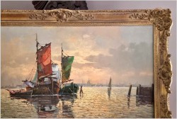 Mega Rarytas! Łodzie rybackie na  lagunie - Carol Spree *1907 | XXL!