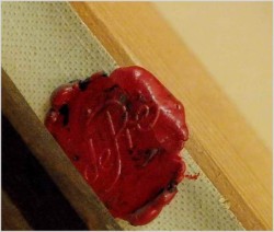 Gra w kości - org prof. Willi Depré *1922 (Certyfikat i pieczęć lakowa)