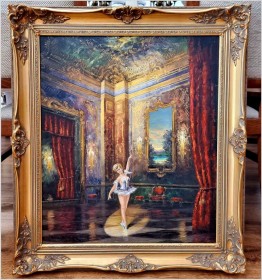 Pałacowy obraz! Tańcząca baletnica - Heinz Ludwig Münnich (1921-1978)