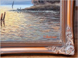 Zobacz! Obraz olejny w ramie! Zachód słońca - Carol spree *1907