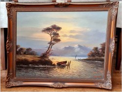 Zobacz! Obraz olejny w ramie! Zachód słońca - Carol spree *1907