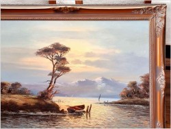 Zobacz! Obraz olejny w ramie! Zachód słońca - Carol spree *1907