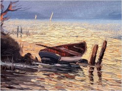 Zobacz! Obraz olejny w ramie! Zachód słońca - Carol spree *1907