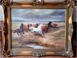  Galopujące dzikie konie - Afanasij Ivanovic Scheloumoff  (1892-1983)