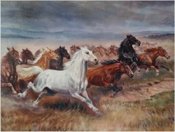  Galopujące dzikie konie - Afanasij Ivanovic Scheloumoff  (1892-1983)
