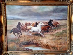 Galopujące dzikie konie - Afanasij Ivanovic Scheloumoff  (1892-1983)