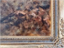 Dostojny Jeleń na przedpolu lasu - oryg. Georg Majewicz (1897-1965)