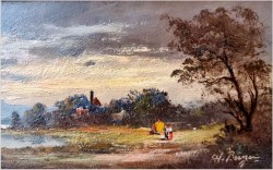 Wiejski krajobraz! Letnie sianokosy - Heinrich Berger (1898-1977)