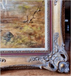 Kolekcjonerski rarytas! Łoś na mokradłach - oryg. Georg Majewicz (1897-1965)