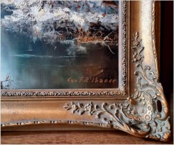 Obraz olejny! Zimowy pejzaż wiejski - Friedrich Karl Thauer (1924-2009)