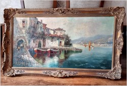 Technika Szpachlowa! Śródziemnomorski krajobraz - H. Nilsen *1908 