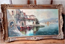 Technika Szpachlowa! Śródziemnomorski krajobraz - H. Nilsen *1908 