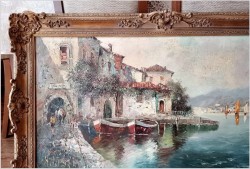 Technika Szpachlowa! Śródziemnomorski krajobraz - H. Nilsen *1908 