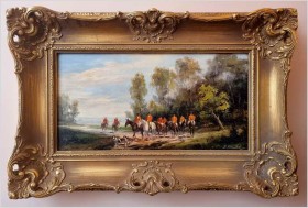 Polowanie Par force! Wyśmienite malarstwo - Beno Krauel *1907