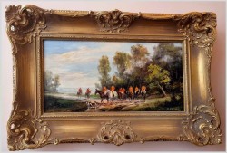 Polowanie Par force! Wyśmienite malarstwo - Beno Krauel *1907