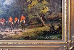 Polowanie Par force! Wyśmienite malarstwo - Beno Krauel *1907