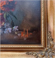 Pałacowa martwa natura z kwiatami - Louisa Medina (ur. 1911 Padwa) 