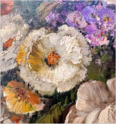 Pałacowa martwa natura z kwiatami - Louisa Medina (ur. 1911 Padwa) 