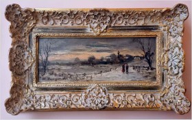 Zimowy krajobraz! Spacer we dwoje - Heinrich Berger (1898-1977)