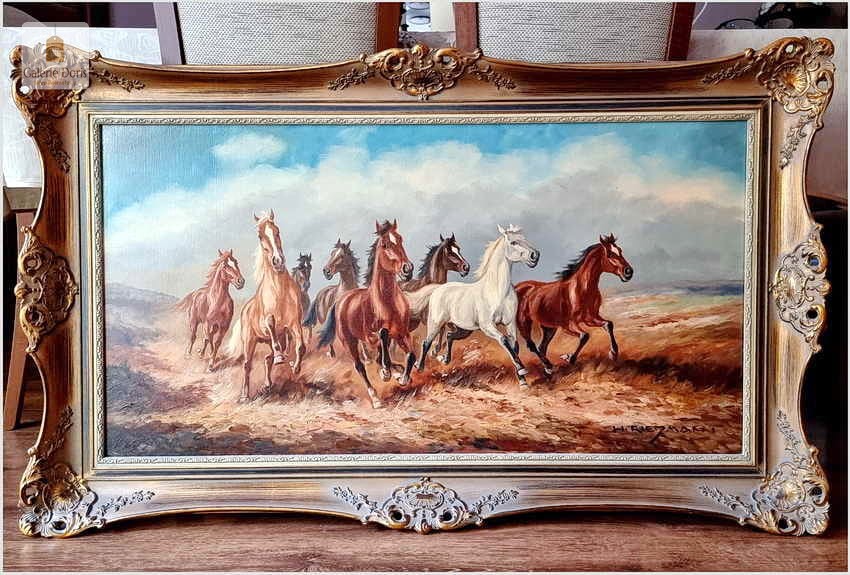 Polecamy malarza animalistę! Pędzące dzikie konie - Hans Riedmann (1913-1991)