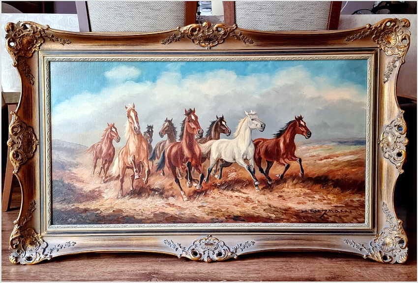 Polecamy malarza animalistę! Pędzące dzikie konie - Hans Riedmann (1913-1991)