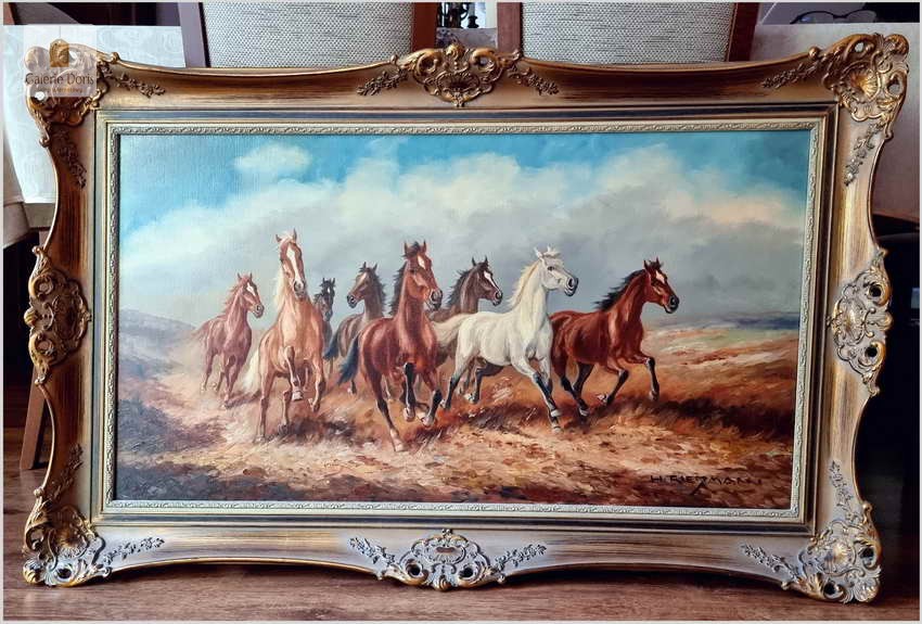 Polecamy malarza animalistę! Pędzące dzikie konie - Hans Riedmann (1913-1991)