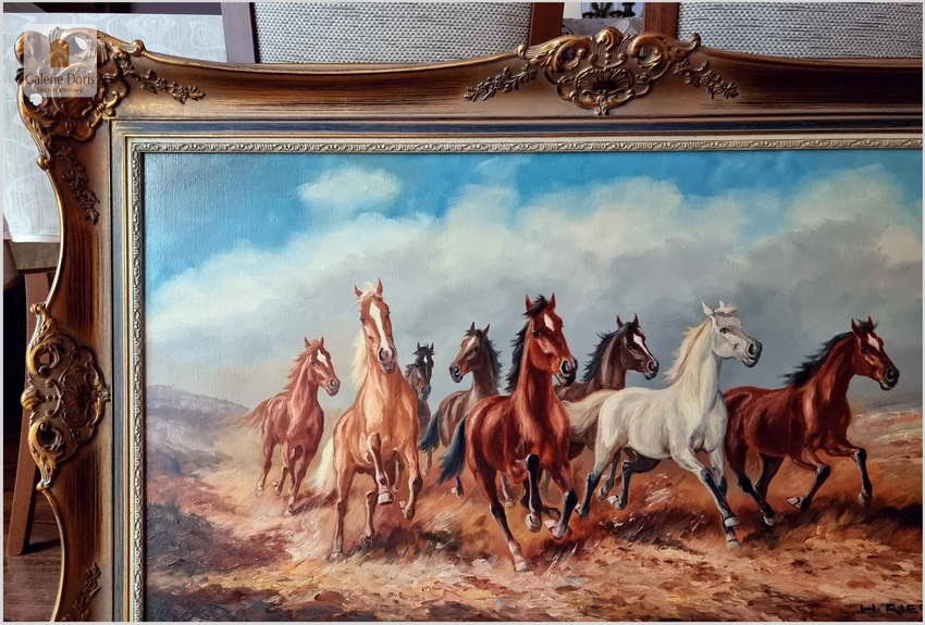 Polecamy malarza animalistę! Pędzące dzikie konie - Hans Riedmann (1913-1991)