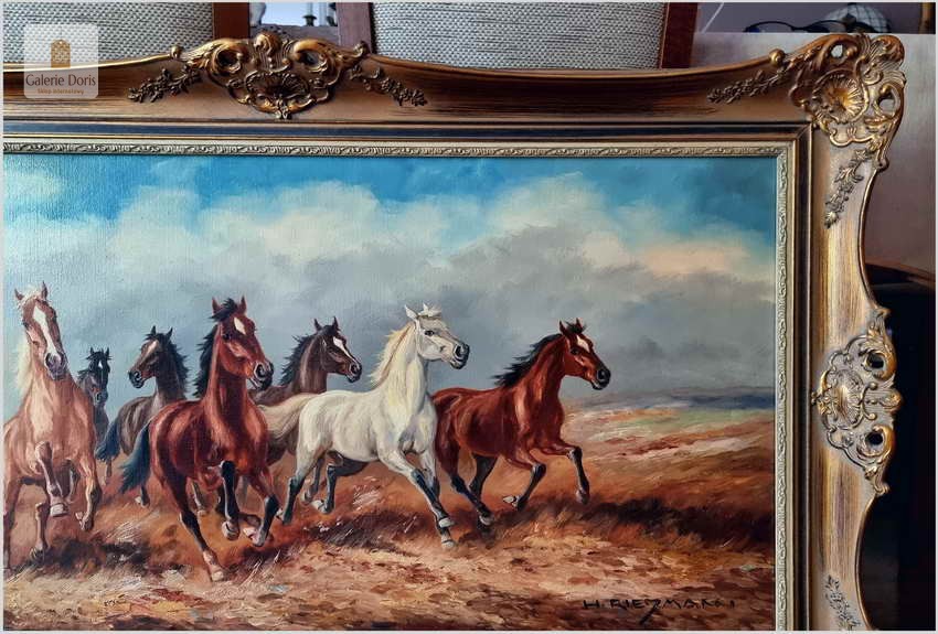 Polecamy malarza animalistę! Pędzące dzikie konie - Hans Riedmann (1913-1991)