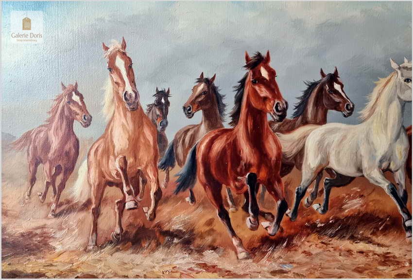 Polecamy malarza animalistę! Pędzące dzikie konie - Hans Riedmann (1913-1991)