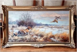 Myślistwo! Lis polujący na kuropatwy - Paul Wilhelm Dahms (1913-1988)