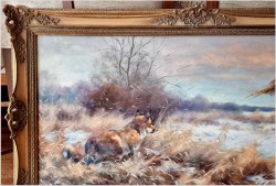 Myślistwo! Lis polujący na kuropatwy - Paul Wilhelm Dahms (1913-1988)