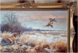Myślistwo! Lis polujący na kuropatwy - Paul Wilhelm Dahms (1913-1988)