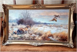 Myślistwo! Lis polujący na kuropatwy - Paul Wilhelm Dahms (1913-1988)