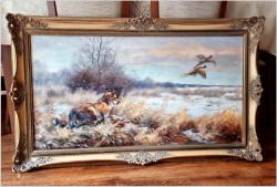 Myślistwo! Lis polujący na kuropatwy - Paul Wilhelm Dahms (1913-1988)